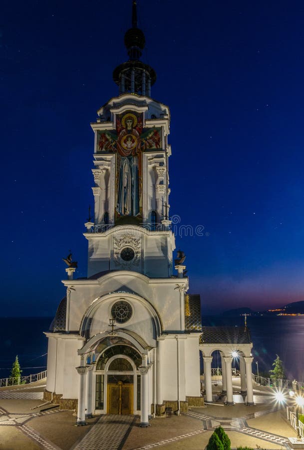 Висок маяка морем стоковое изображение Висок маяка морем стоковое изображение