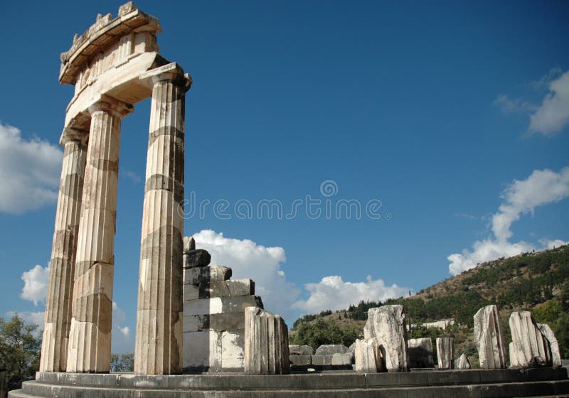 висок руины Афины delphi Греции стоковое фото rf