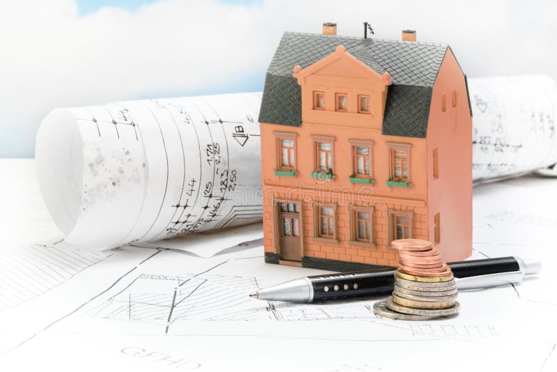 Вклад в старой реновации здания, модельном доме с architec стоковое изображение rf Вклад в старой реновации здания, модельном доме с architec стоковое изображение rf