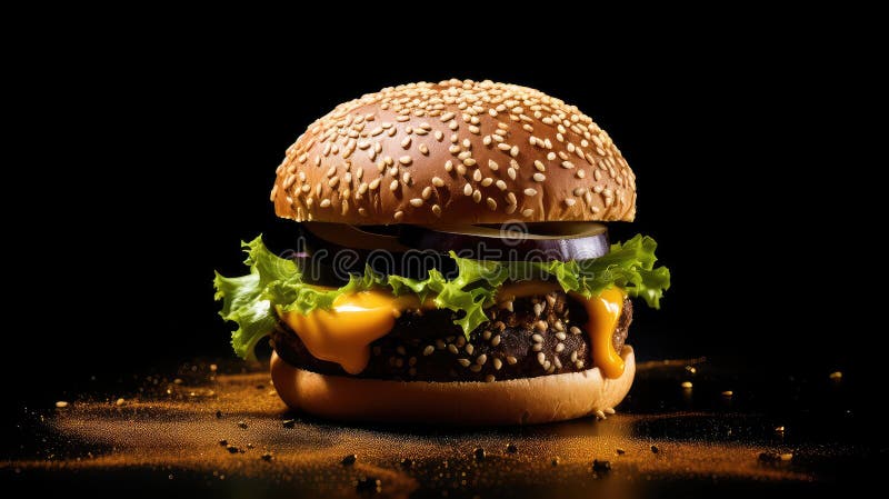 вкусный кунжутный бургер бесплатная иллюстрация