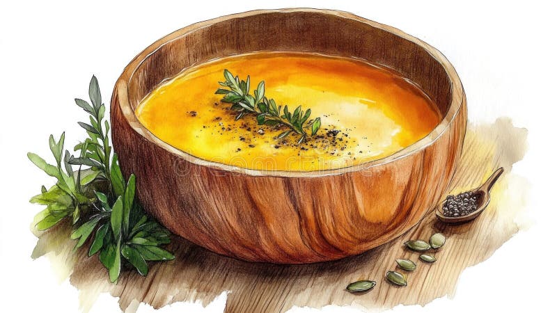 Вкусный суп бесплатная иллюстрация