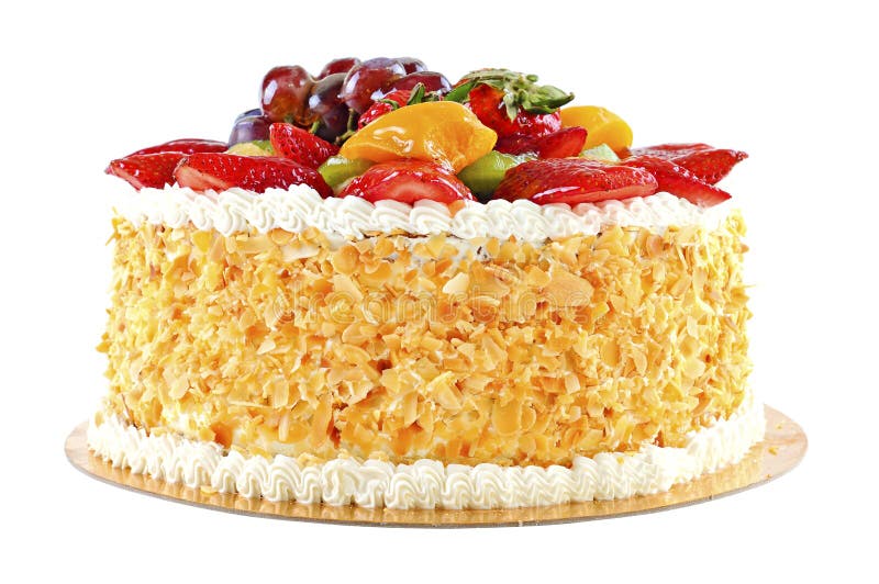 Вкусный торт при плодоовощи, изолированные на белой предпосылке стоковые изображения rf Вкусный торт при плодоовощи, изолированные на белой предпосылке стоковые изображения rf