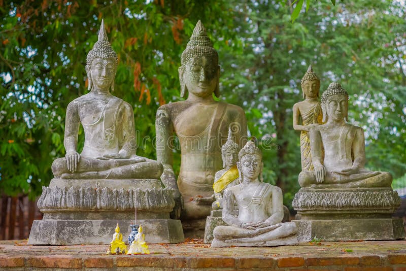 Внешний взгляд парка Sukhothai исторического старый городок статуи Таиланда старой Будды на Wat Mahathat в Sukhothai стоковые изображения rf Внешний взгляд парка Sukhothai исторического старый городок статуи Таиланда старой Будды на Wat Mahathat в Sukhothai стоковые изображения rf
