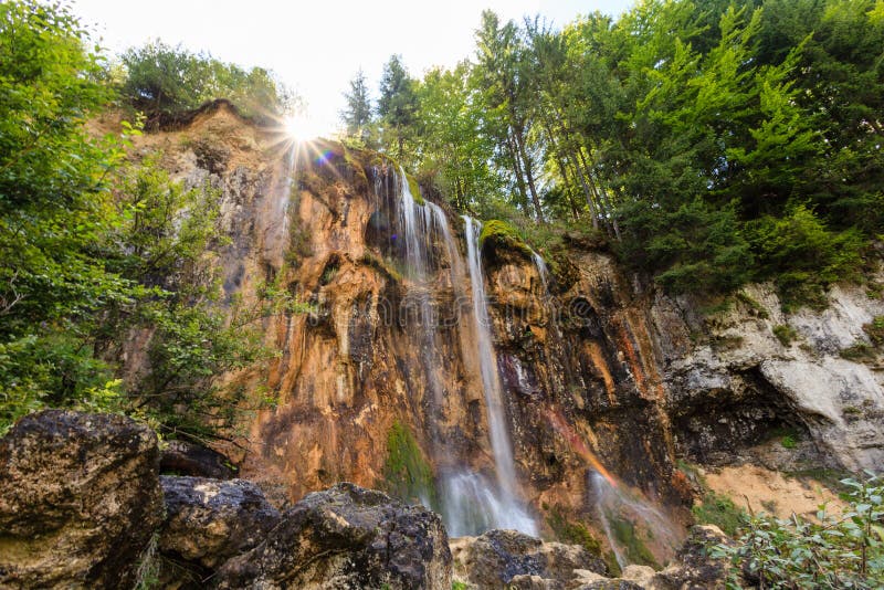 The Pisoaia waterfall is a landscape reservation on a rocky treshold of crystalline limestone of paleozoic age, suounded by a beech forest and a small number of other remote resimous tres. The waterfall is cca. 18 m hight with a spread of the watercourse of 25m on the rocky steep slope it flows on. The limestone formations of travertine type deposited in time complete this spectacular ladscape. The protected area has a surface of 2.5 ha. The Pisoaia waterfall is a landscape reservation on a rocky treshold of crystalline limestone of paleozoic age, suounded by a beech forest and a small number of other remote resimous tres. The waterfall is cca. 18 m hight with a spread of the watercourse of 25m on the rocky steep slope it flows on. The limestone formations of travertine type deposited in time complete this spectacular ladscape. The protected area has a surface of 2.5 ha.