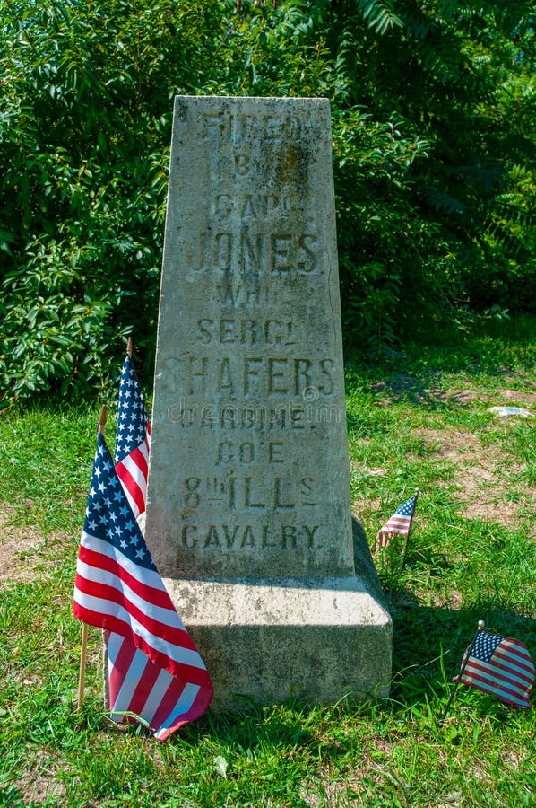 Position held by the 8th Illnios Cavalry where the first shot of the Battle of Gettysburg was fired at advancing Confederate Infantry on the Chambersburg Pike. Position held by the 8th Illnios Cavalry where the first shot of the Battle of Gettysburg was fired at advancing Confederate Infantry on the Chambersburg Pike.