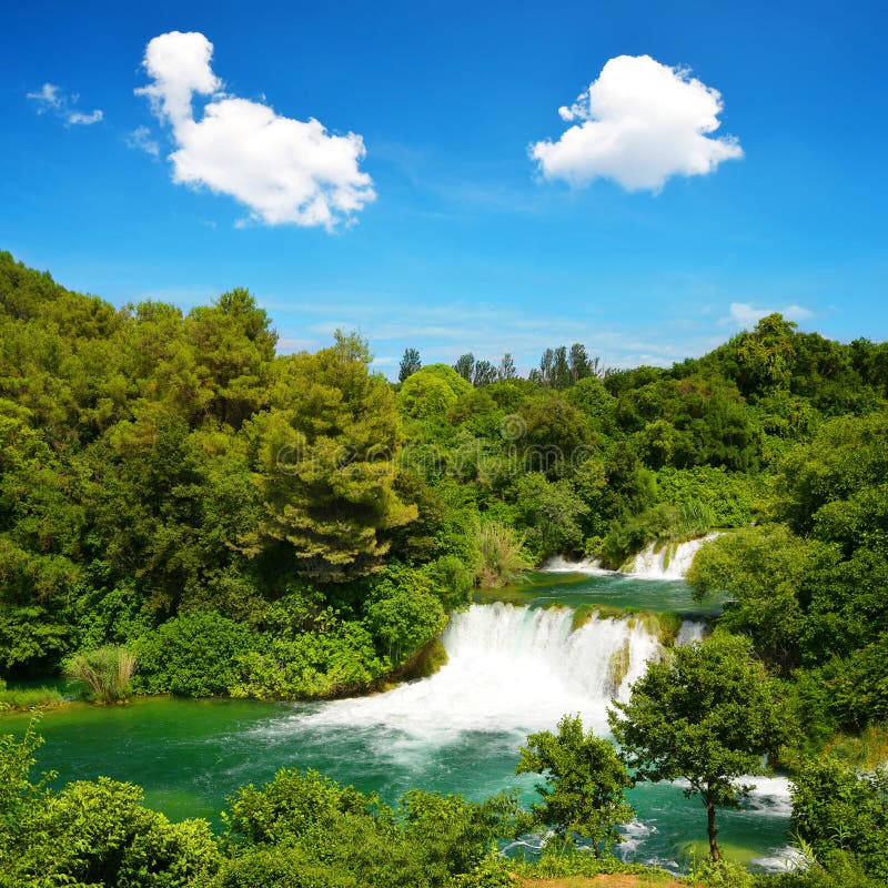Водопад в национальном парке Krka, Хорватии стоковые фотографии rf Водопад в национальном парке Krka, Хорватии стоковые фотографии rf