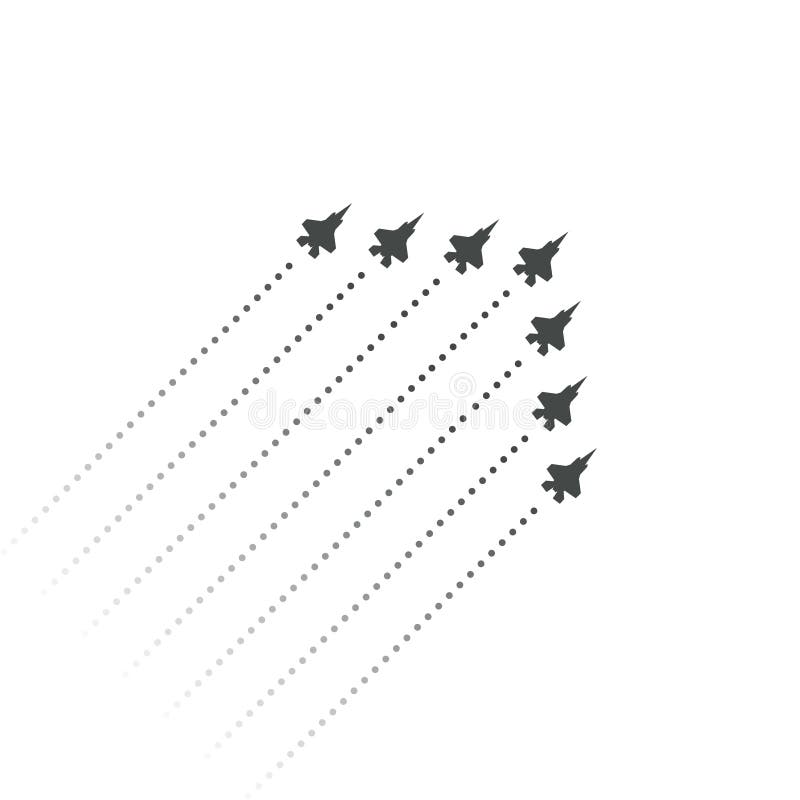 Военная авиация Бойцы летают вверх форма клина реактивных самолетов летания Силуэты реактивных самолетов и трассировка двигателя бесплатная иллюстрация Военная авиация Бойцы летают вверх форма клина реактивных самолетов летания Силуэты реактивных самолетов и трассировка двигателя бесплатная иллюстрация