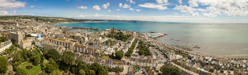 Воздушная панорама Penzance стоковые изображения rf Воздушная панорама Penzance стоковые изображения rf