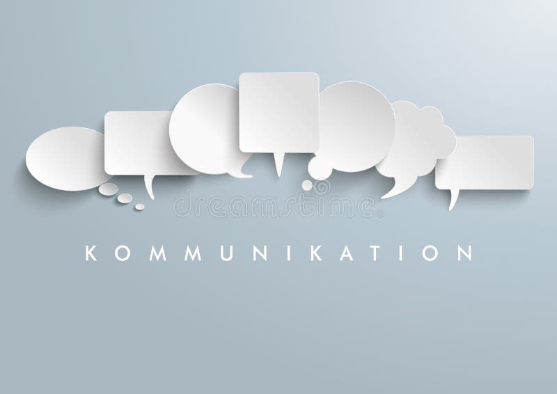 Воздушные шары речи Kommunication белой бумаги иллюстрация вектора