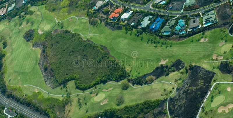 воздушная большая golfing съемка острова стоковые изображения rf
