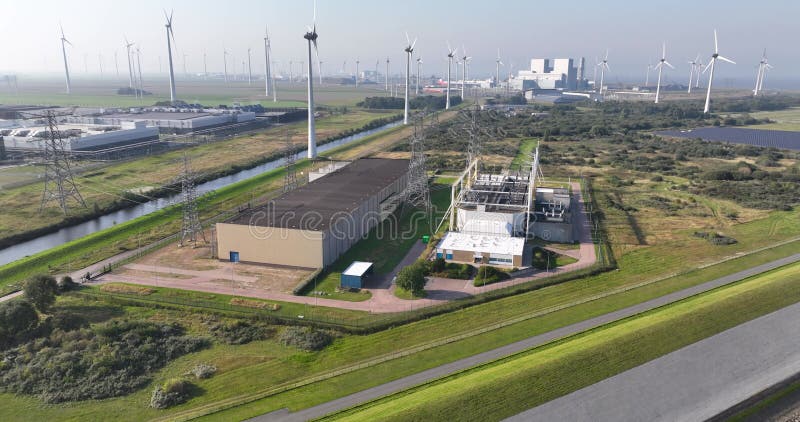 воздушная сцена транспортной инфраструктуры газовых хранилищ в нидерландах акции видеоматериалы