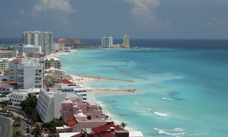 воздушный взгляд cancun пляжа воздушный взгляд cancun пляжа