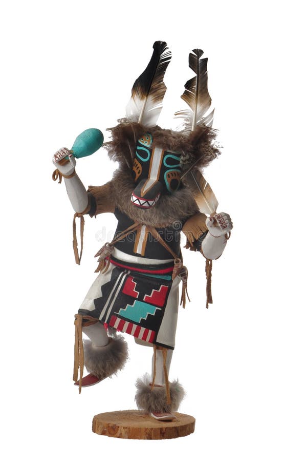 A Hopi Kachina doll isolated on white. A Hopi Kachina doll isolated on white