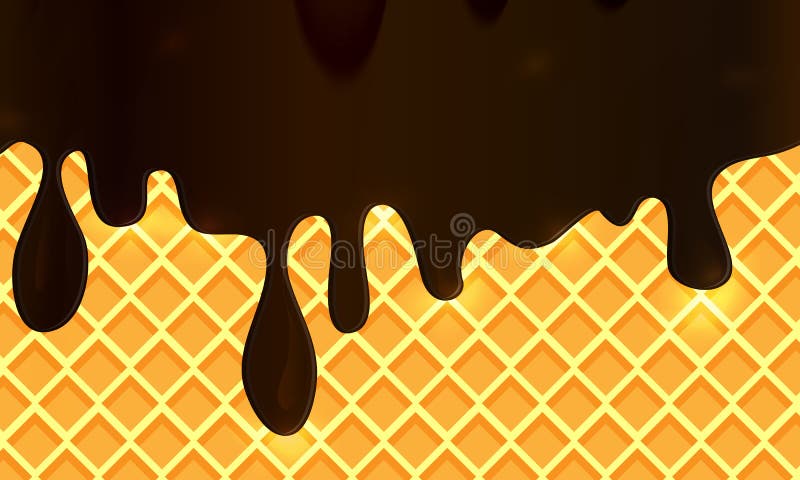 Волна карамельки на waffle иллюстрация штока Волна карамельки на waffle иллюстрация штока