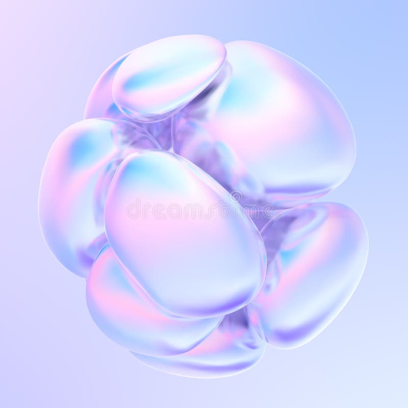 Волографические абстрактные пузырьки жидких форм