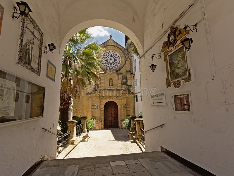 Arch covered alley to San Pablo dominican convent church  in Cordoba, Andalusia, Sspain. Arch covered alley to San Pablo dominican convent church  in Cordoba, Andalusia, Sspain