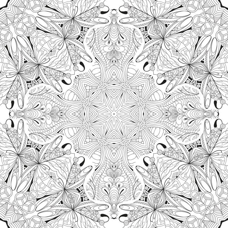 Вручите вычерченному zentangle безшовную картину для крася страницы иллюстрация вектора Вручите вычерченному zentangle безшовную картину для крася страницы иллюстрация вектора