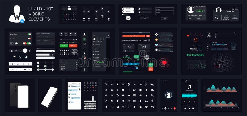 Всеобщий НАБОР интерфейса UI UX для конструировать отзывчивые вебсайты иллюстрация вектора Всеобщий НАБОР интерфейса UI UX для конструировать отзывчивые вебсайты иллюстрация вектора