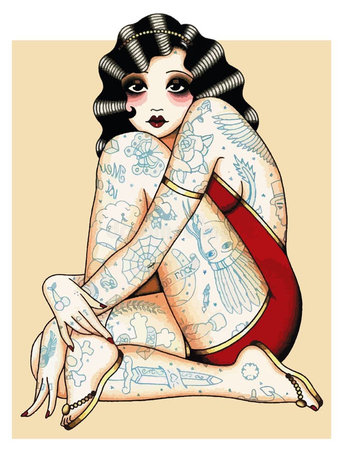 Vintage tattoo glamour outdoor