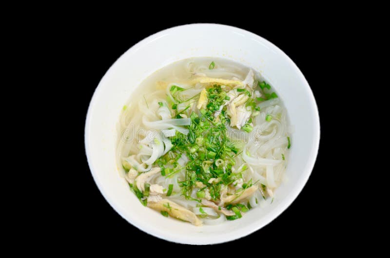 Vietnamese noodle soup with chicken vietnam style called Pho served with vegetable. Vietnamese noodle soup with chicken vietnam style called Pho served with vegetable