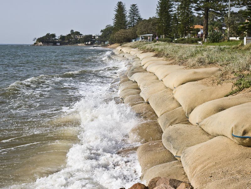 Erosion caused by rising sea levels due to global warming. Erosion caused by rising sea levels due to global warming