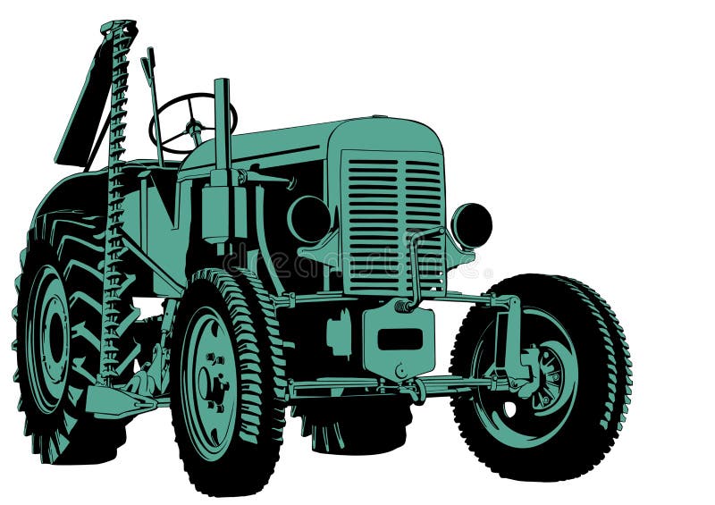 Tractor cutting illustration vector agriculture. Tractor cutting illustration vector agriculture