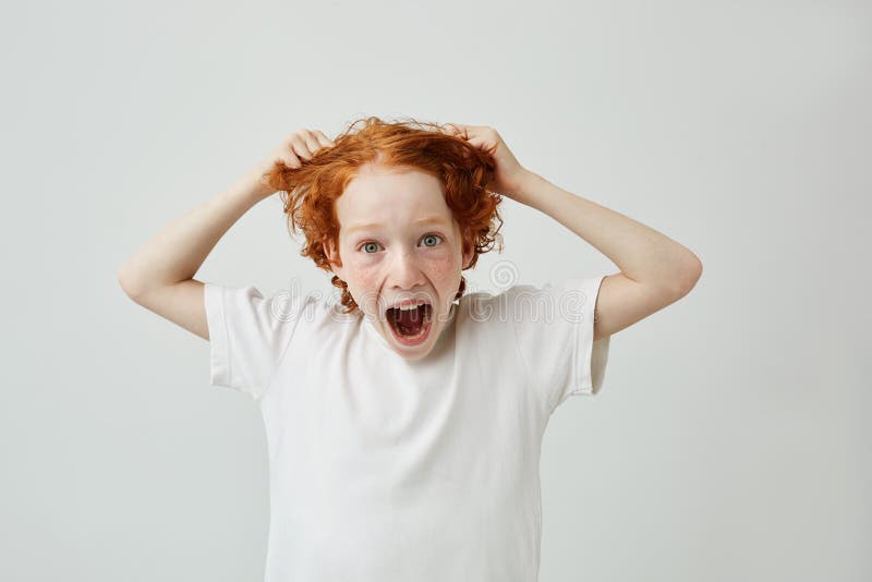 Redhead screaming messy cute