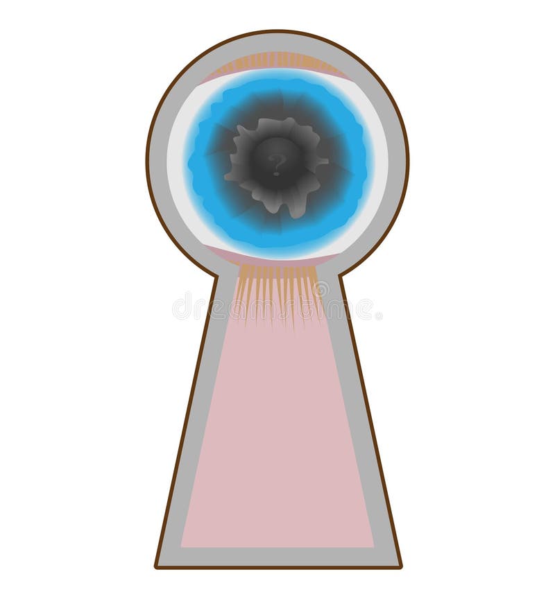 Глаз в keyhole иллюстрация вектора Глаз в keyhole иллюстрация вектора