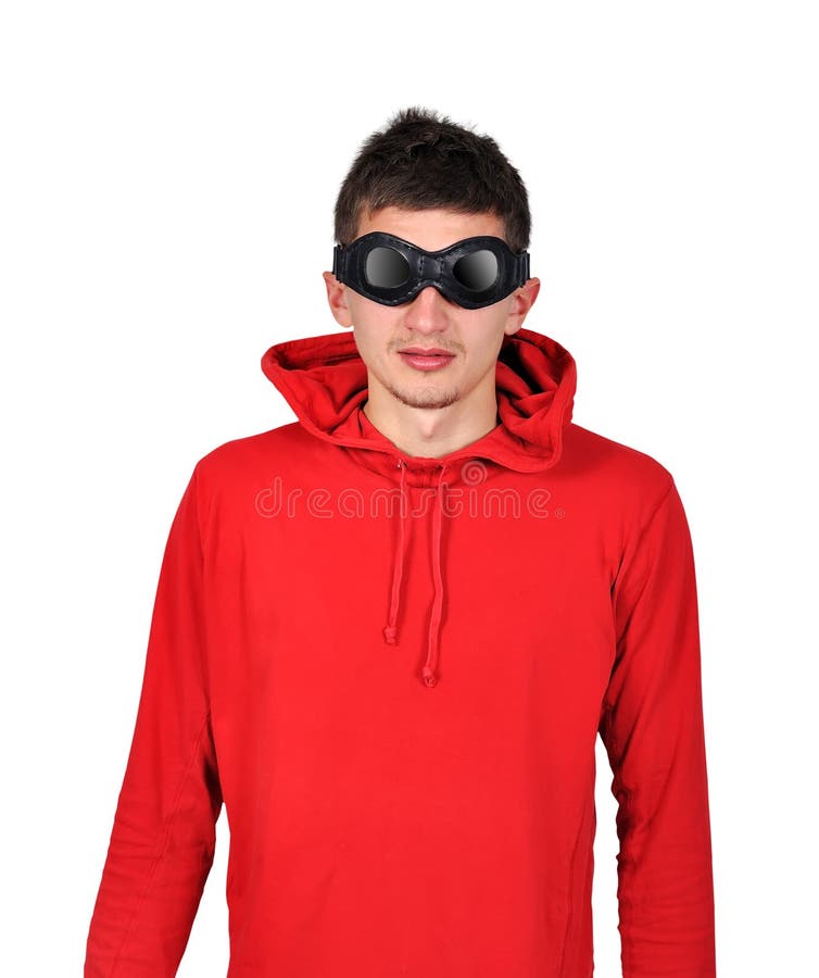 Гай с красным hoodie стоковое фото Гай с красным hoodie стоковое фото