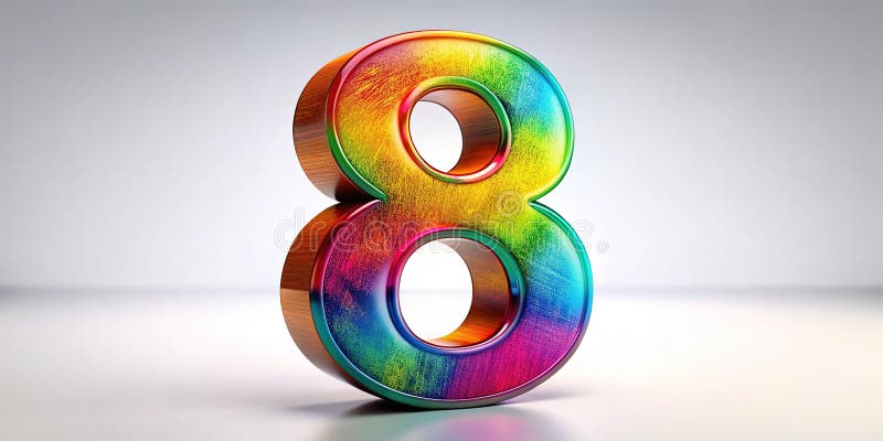 Геометрическая иллюстрация Dynamic 3D Number Eight для современного дизайна Inspiration иллюстрация штока