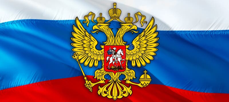 Флаг России с гербом без фона