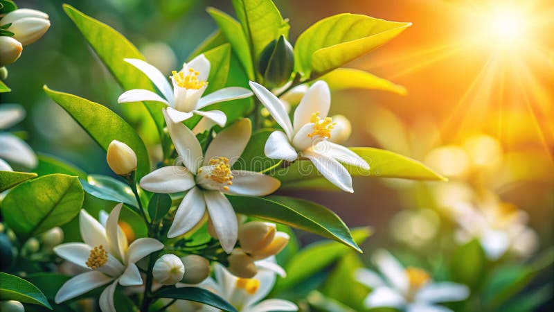 Гладкий цветочный дисплей Neroli Blossoms - яркий цветочный дисплей для весны и лета иллюстрация штока