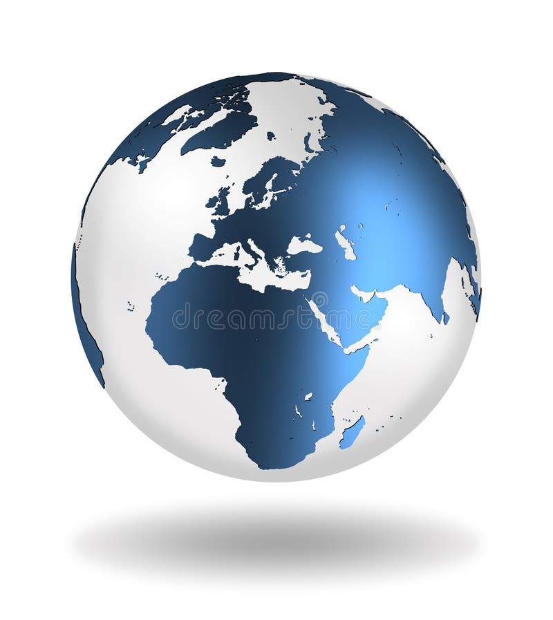 Globe with abstract continents of Europe and Africa. Globe with abstract continents of Europe and Africa