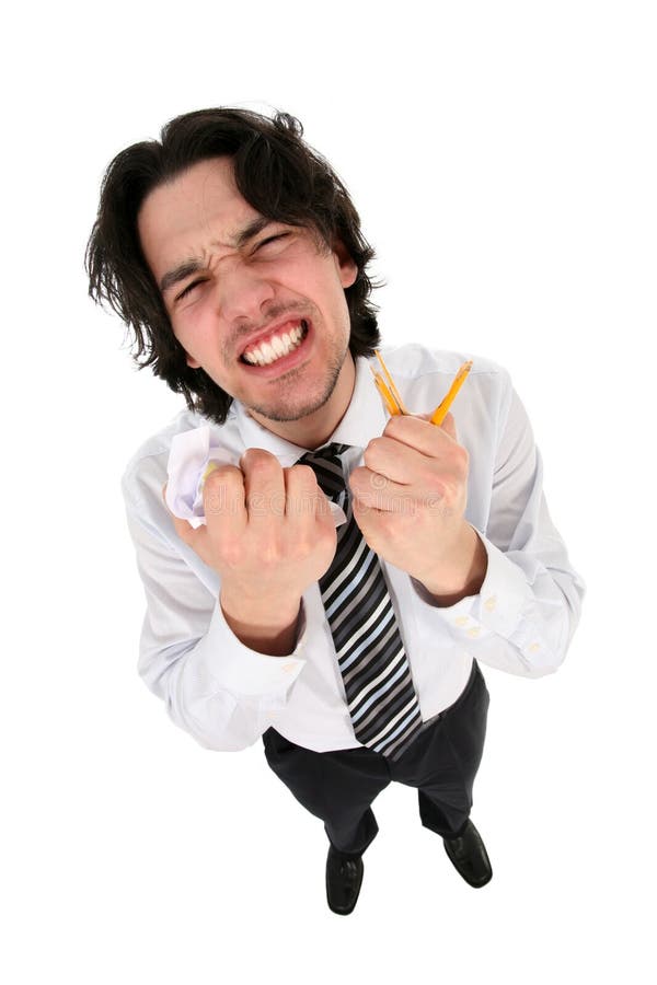 Businessman clenching his teeth in anger. Businessman clenching his teeth in anger