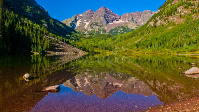 Гнусный Maroon ландшафт Колорадо горы колоколов Aspen в июне стоковые фото