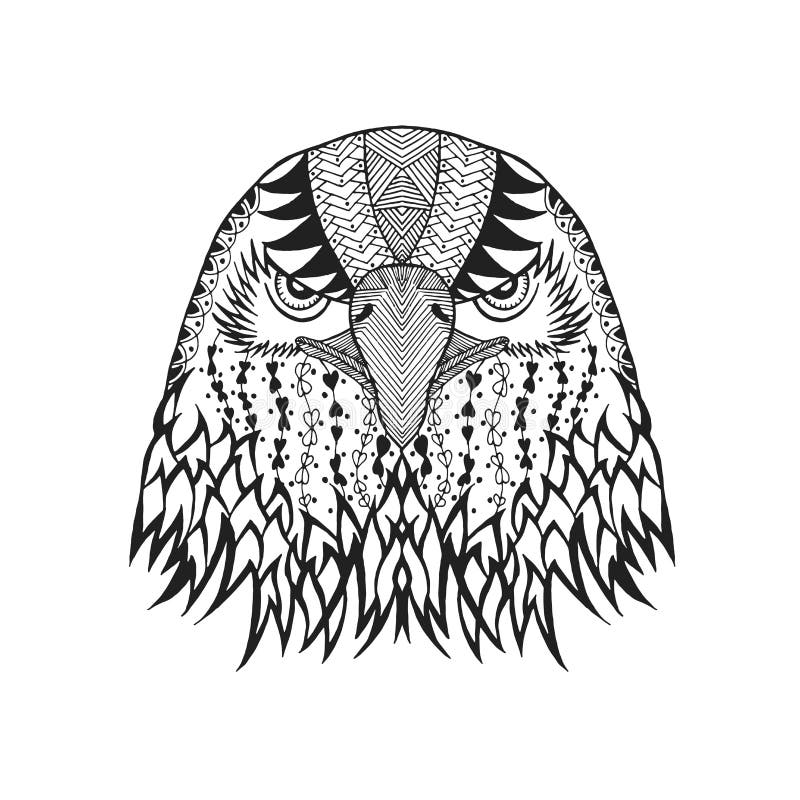 Голова орла Zentangle стилизованная Эскиз для татуировки или футболки иллюстрация штока Голова орла Zentangle стилизованная Эскиз для татуировки или футболки иллюстрация штока