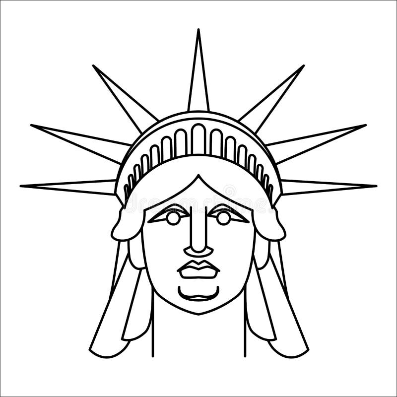Голова стиля статуи свободы линейного Скульптура Америка стороны бесплатная иллюстрация