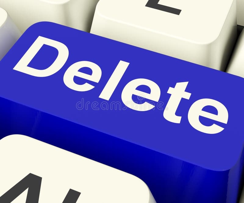 Delete Key In Blue To Erase Trash Or Garbage. Delete Key In Blue To Erase Trash Or Garbage