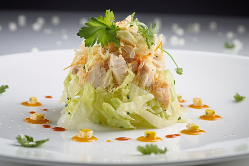 Гой га вкусный куриный салат, сделанный из капустных трав и пряника-помощника бесплатная иллюстрация