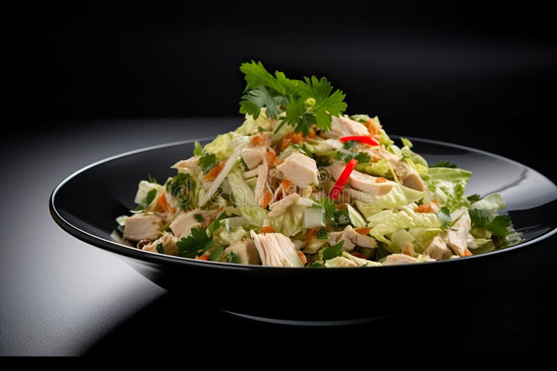 Гой га вкусный куриный салат, сделанный из капустных трав и пряника-помощника бесплатная иллюстрация