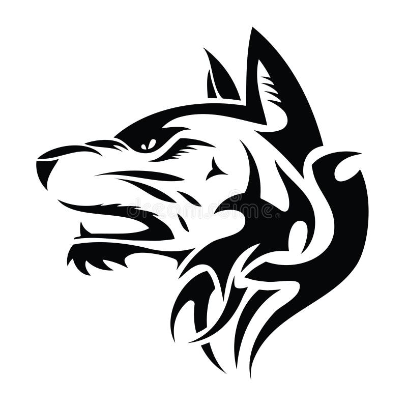 Головка волка - соплеменный tattoo иллюстрация штока Головка волка - соплеменный tattoo иллюстрация штока