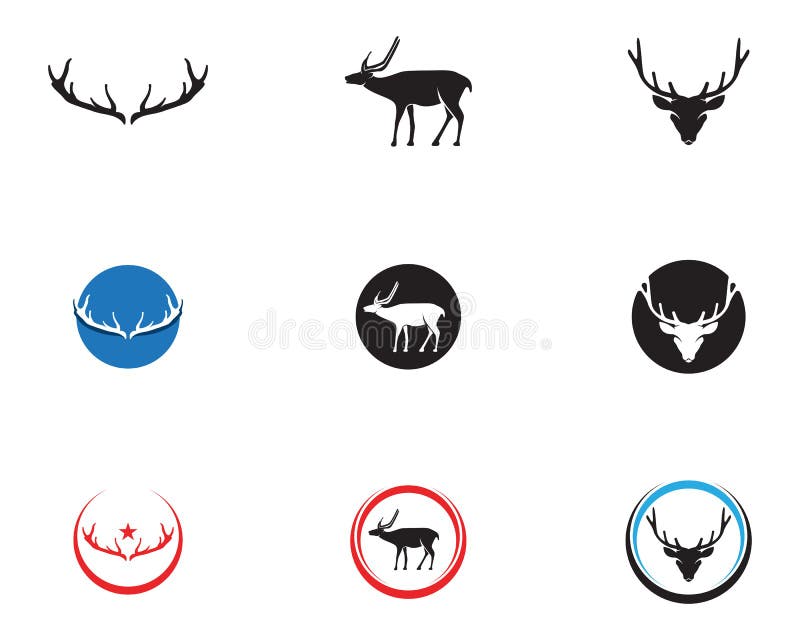Головные значки silhouete черноты логотипа животных оленей