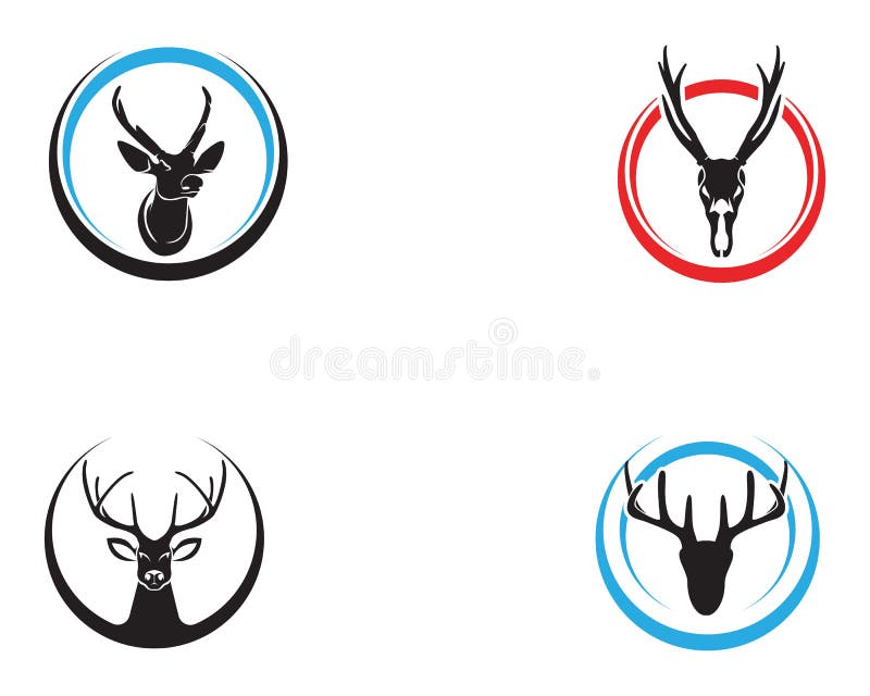 Головные значки silhouete черноты логотипа животных оленей
