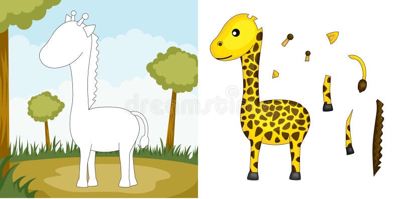 головоломка giraffe иллюстрация вектора головоломка giraffe иллюстрация вектора