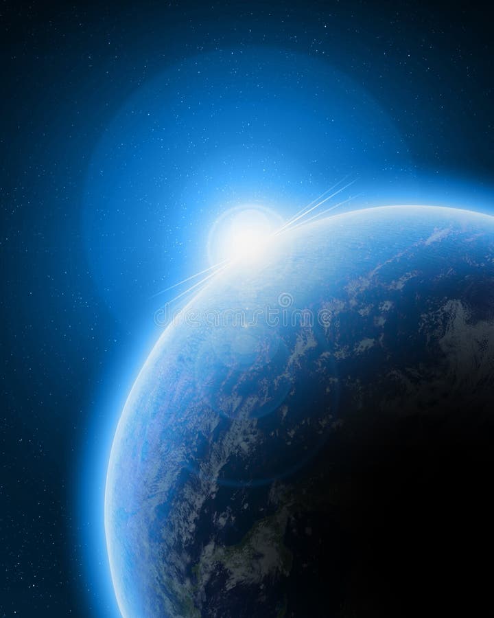 Голубая земля планеты в космосе