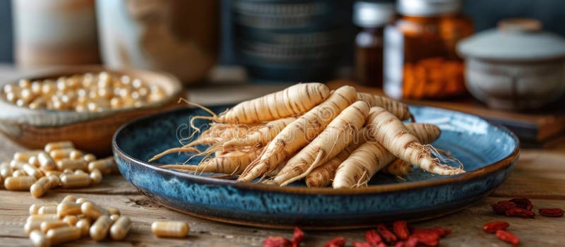 A blue ceramic bowl filled with freshly sliced ginger, known for its medicinal properties, especially aiding in immunity and digestion. AI generated. A blue ceramic bowl filled with freshly sliced ginger, known for its medicinal properties, especially aiding in immunity and digestion. AI generated