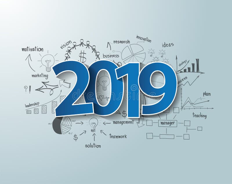 Голубой дизайн текста ярлыка 2019 бирок на диаграммах и диаграммах чертежа творческий думать иллюстрация штока Голубой дизайн текста ярлыка 2019 бирок на диаграммах и диаграммах чертежа творческий думать иллюстрация штока