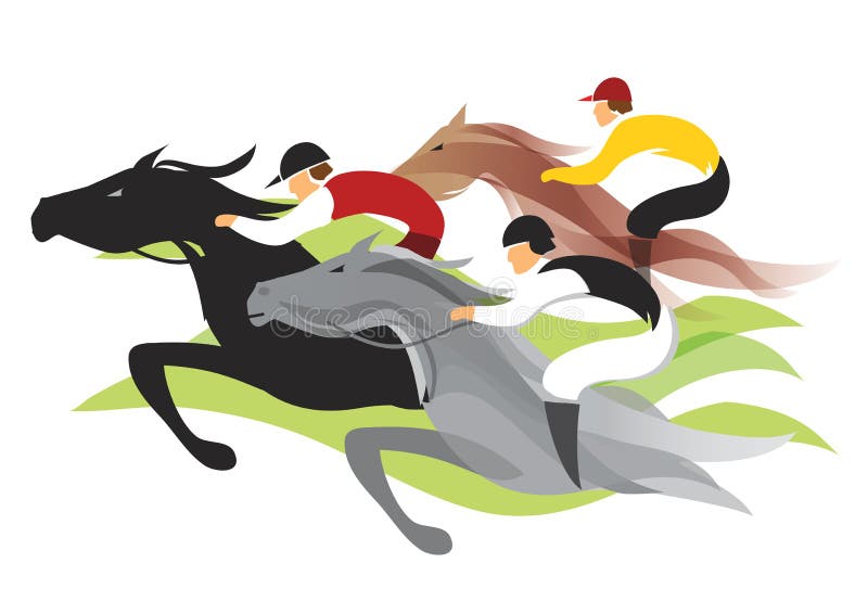 Colorful stylized illustration of horse race. Vector available. Colorful stylized illustration of horse race. Vector available.