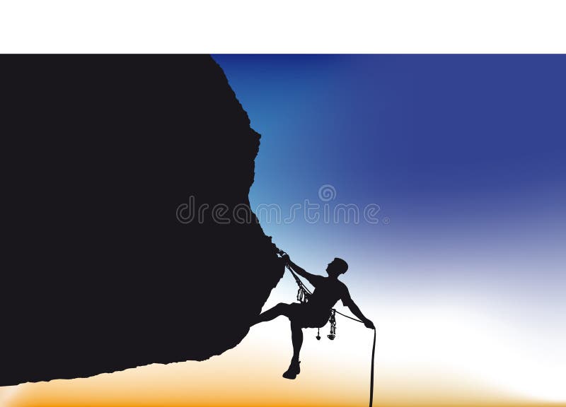 Illustration of person rock climbing and recreational activities. Illustration of person rock climbing and recreational activities.