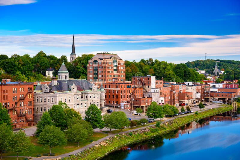 Augusta, Maine, USA skyline on the river. Augusta, Maine, USA skyline on the river.